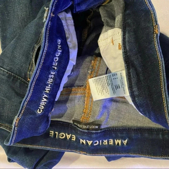 American Eagle next level stretch 8L curvy hi-rise jeggings dark blue‎ jeans - Picture 5 of 5